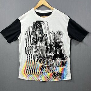 Armani Exchange Men's Black Icon Logo abstract Graphic T-Shirt Size Small